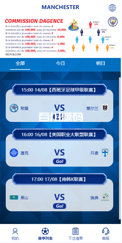 多语言海外反波胆系统/世界杯球盘足球源码/足球下注/三级分销-百川源码网-精品源码网站